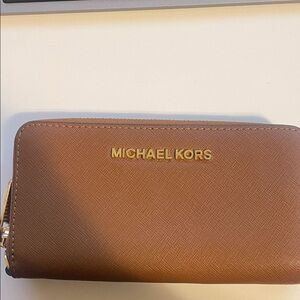 Michael Kors Tan Wallet with Gold Accents
